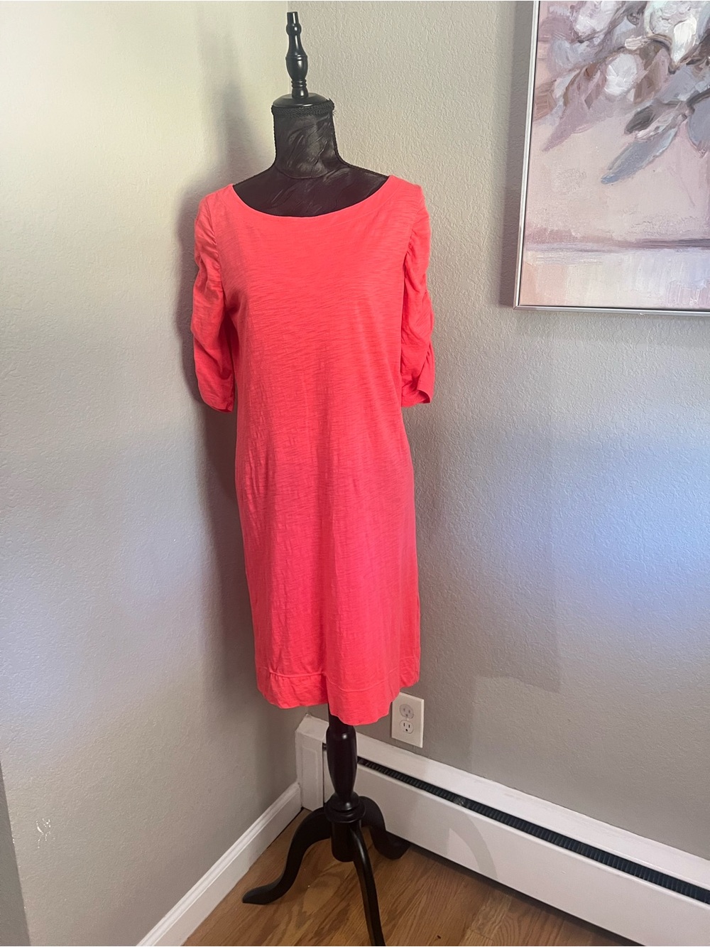 Lilly Pulitzer Knowles Dress Coral Sz L 100% pima cotton
